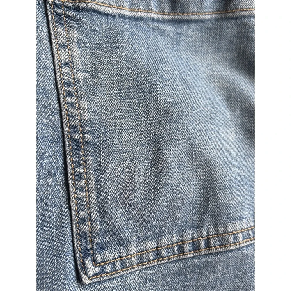 Zara Marine Straight Jeans Raw Hem High Rise Wide Leg Women's Size 4 Coastal - Picture 7 of 7